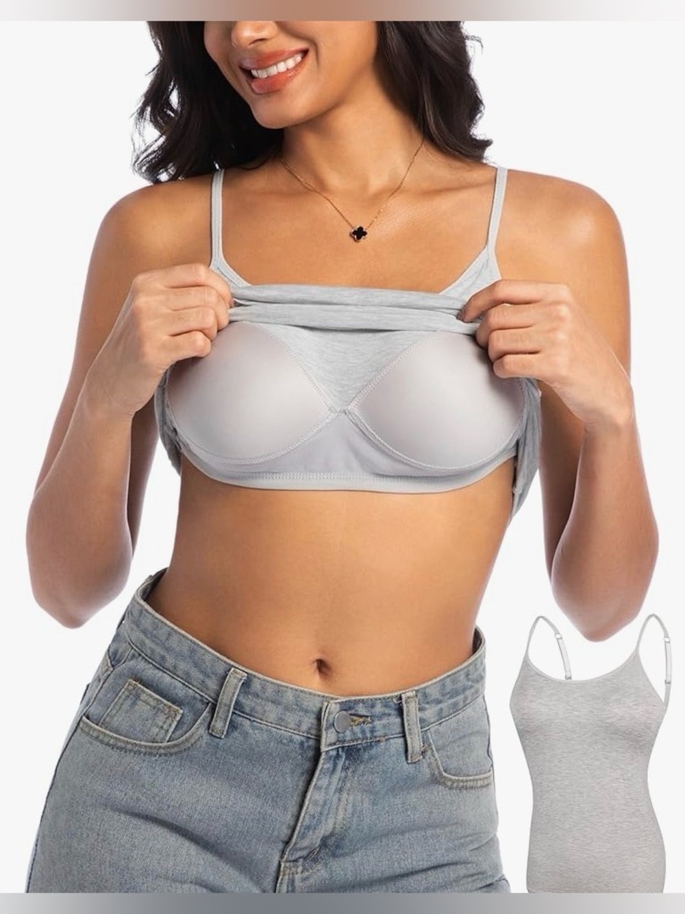 Modal Camisole Tank Top with Built-in Padded Shelf Bra